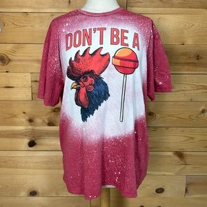 Funny Inspirational custom boutique chicken rooster T-shirt tee 🐓sucker XL